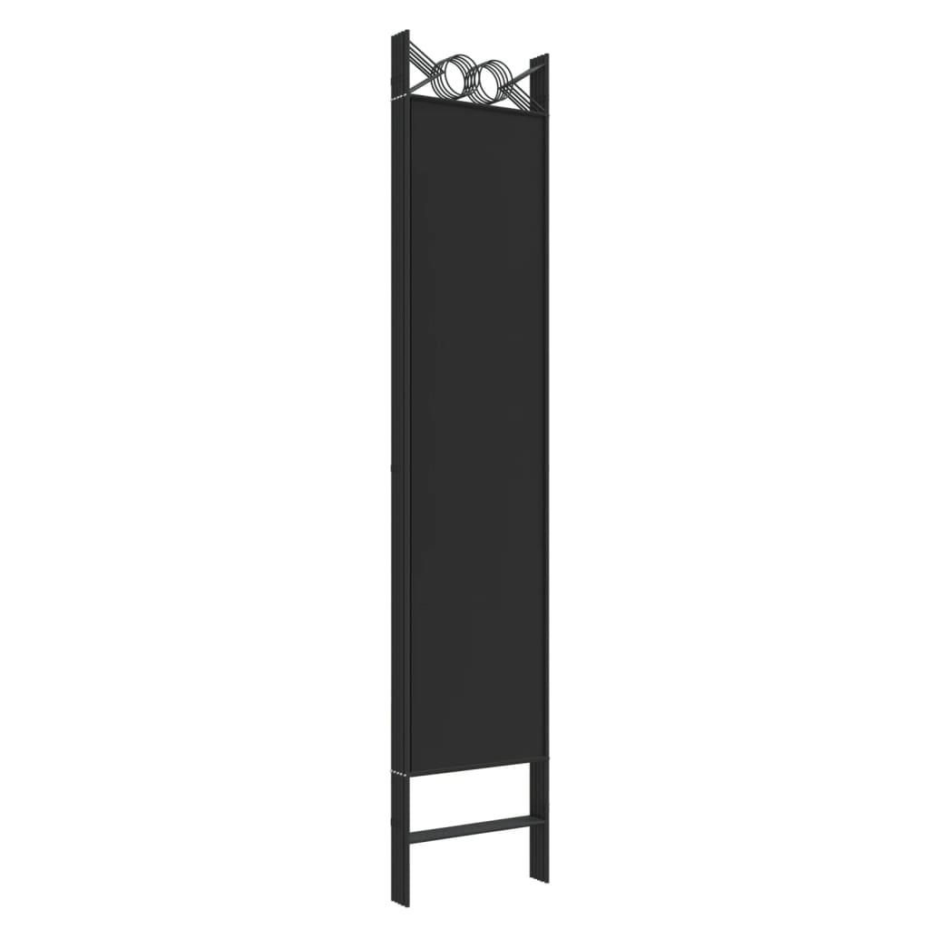 5-panels rumdeler 200x200 cm stof sort
