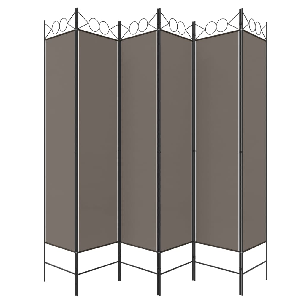 5-panels rumdeler 240x200 cm stof antracitgrå