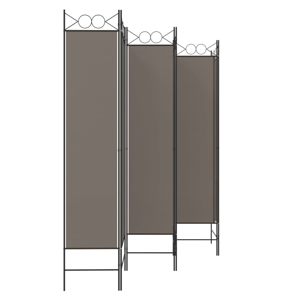 5-panels rumdeler 240x200 cm stof antracitgrå