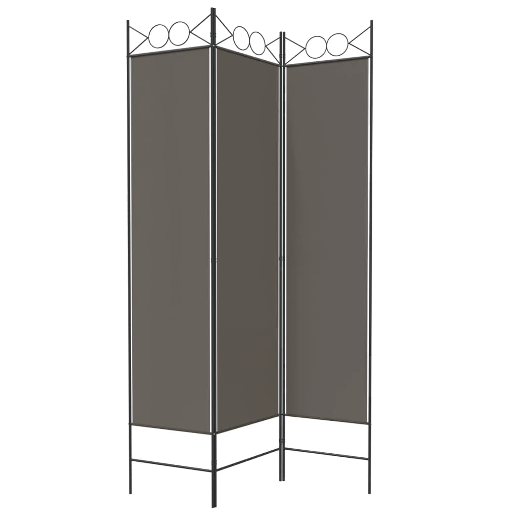 3-panels rumdeler 120x220 cm stof antracitgrå