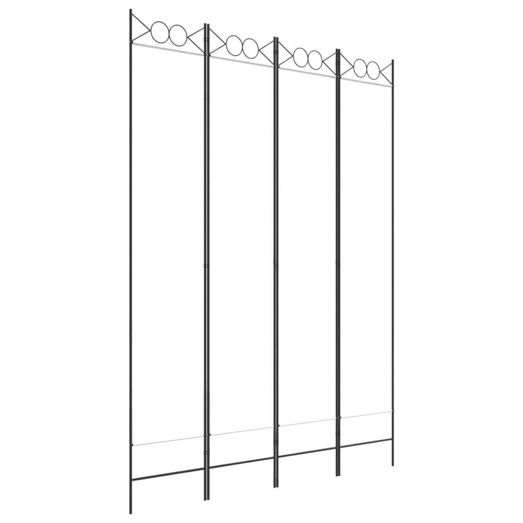 4-panels rumdeler 160x220 cm stof hvid