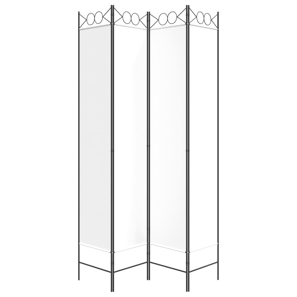 4-panels rumdeler 160x220 cm stof hvid