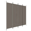 4-panels rumdeler 200x200 cm stof antracitgrå