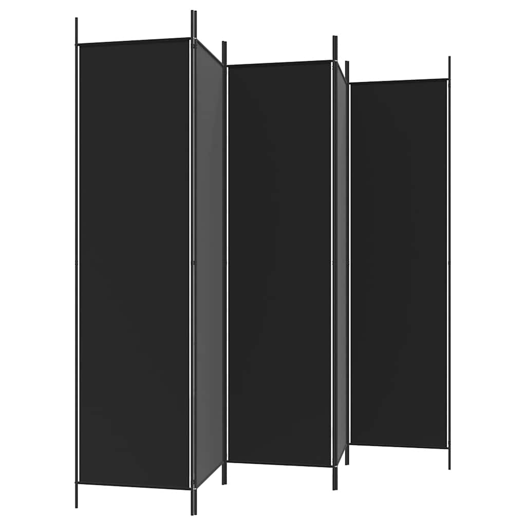 5-panels rumdeler 250x200 cm stof sort