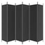 6-panels rumdeler 300x200 cm stof sort