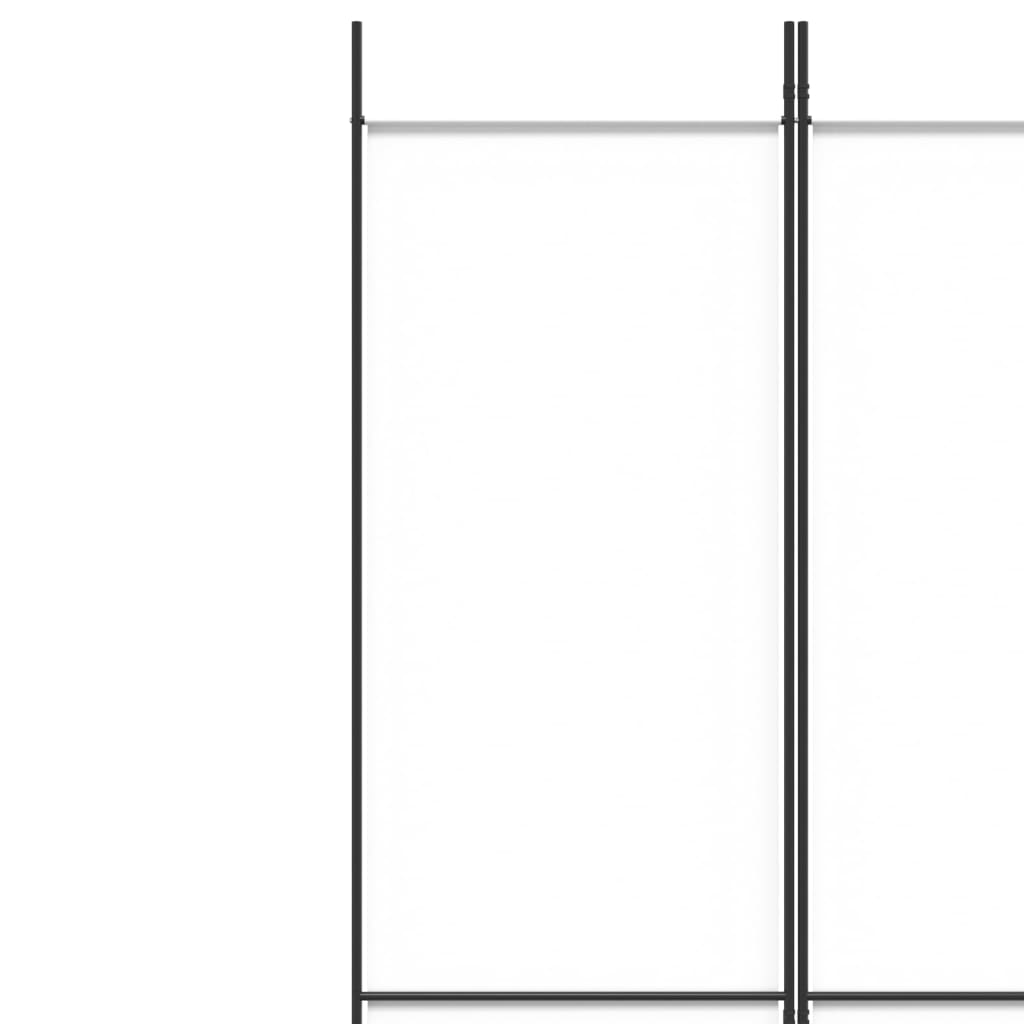 5-panels rumdeler 250x220 cm stof hvid