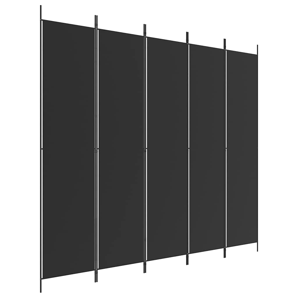 5-panels rumdeler 250x220 cm stof sort