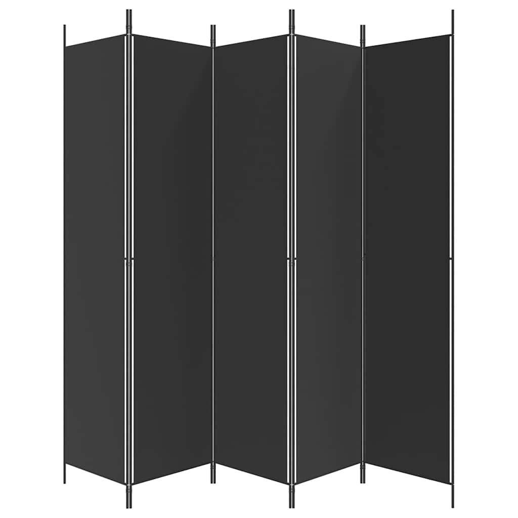 5-panels rumdeler 250x220 cm stof sort