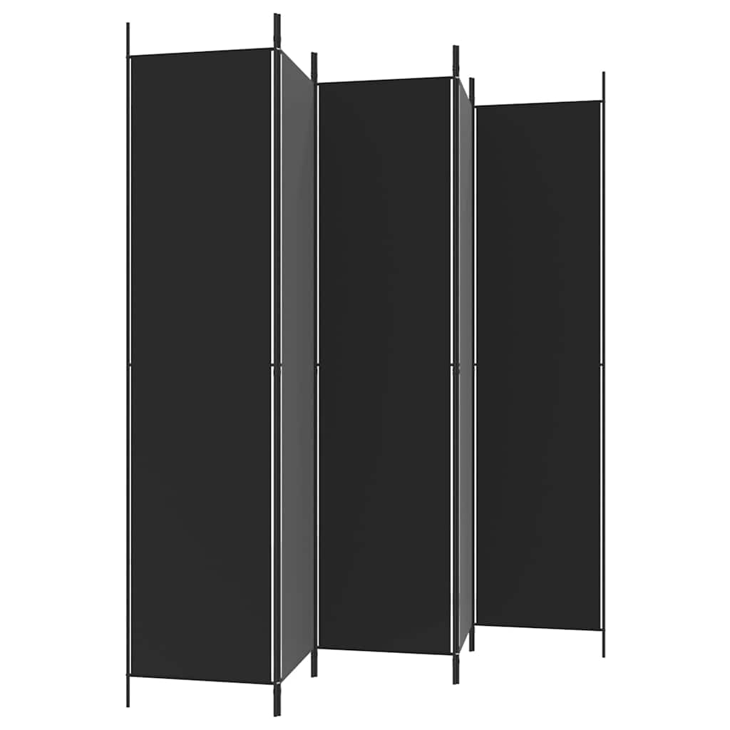 5-panels rumdeler 250x220 cm stof sort