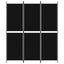 3-panels rumdeler 150x180 cm stof sort
