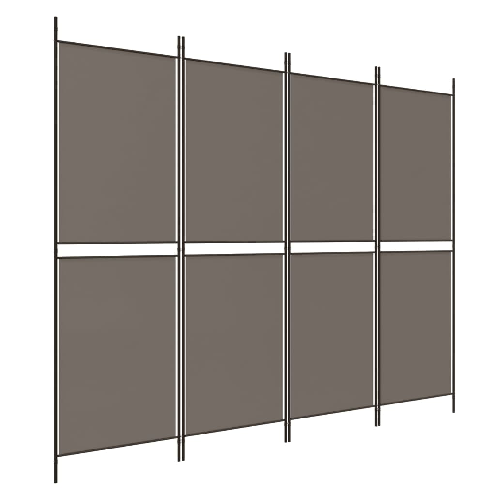 4-panels rumdeler 200x180 cm stof antracitgrå