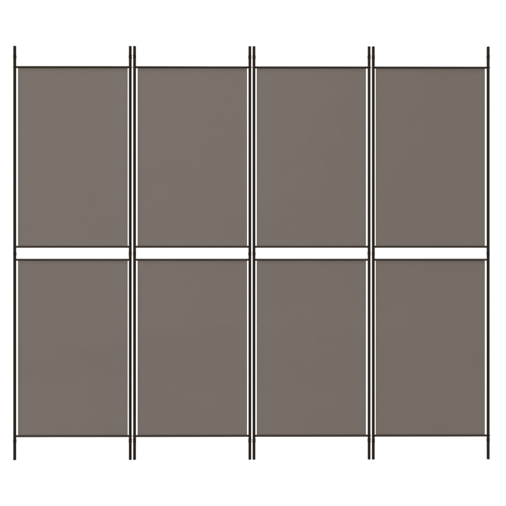 4-panels rumdeler 200x180 cm stof antracitgrå