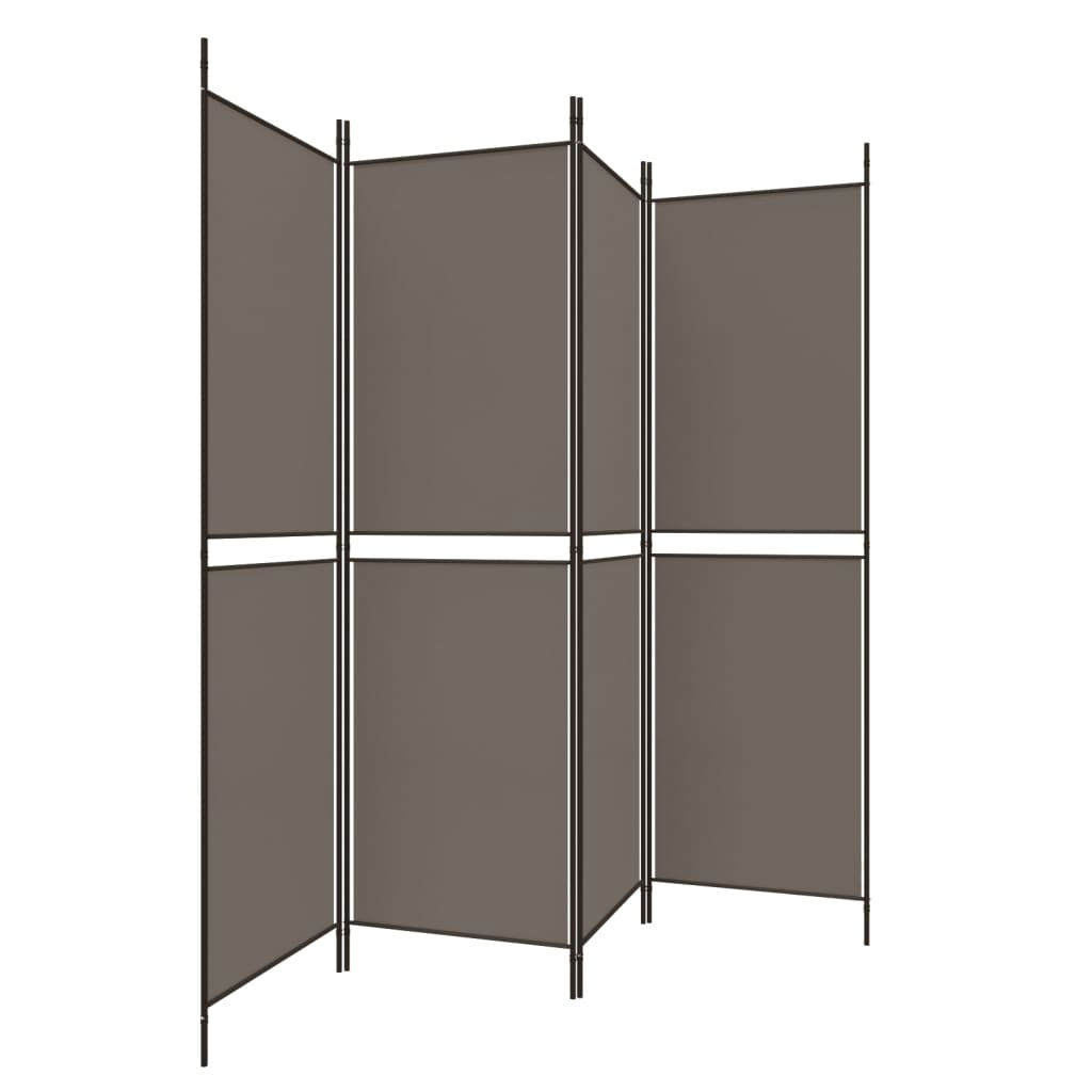 4-panels rumdeler 200x180 cm stof antracitgrå