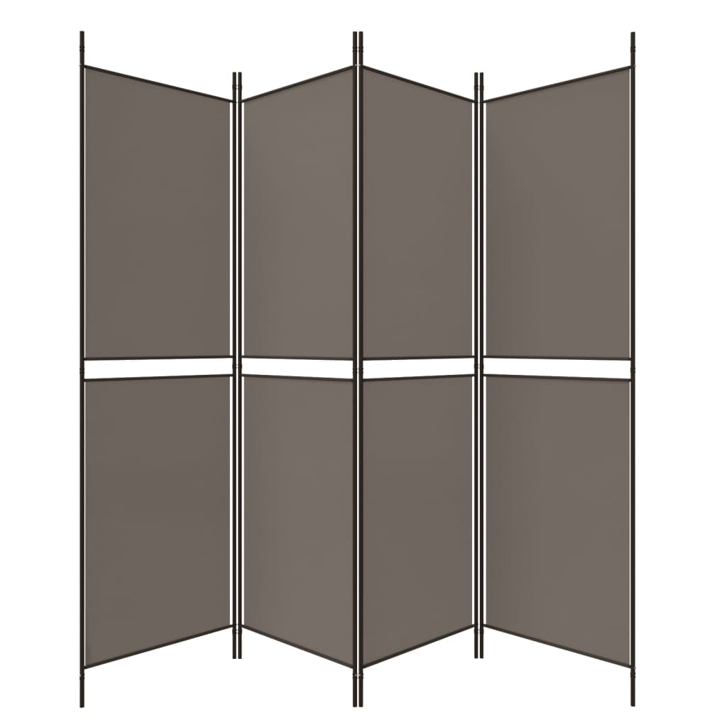 4-panels rumdeler 200x180 cm stof antracitgrå