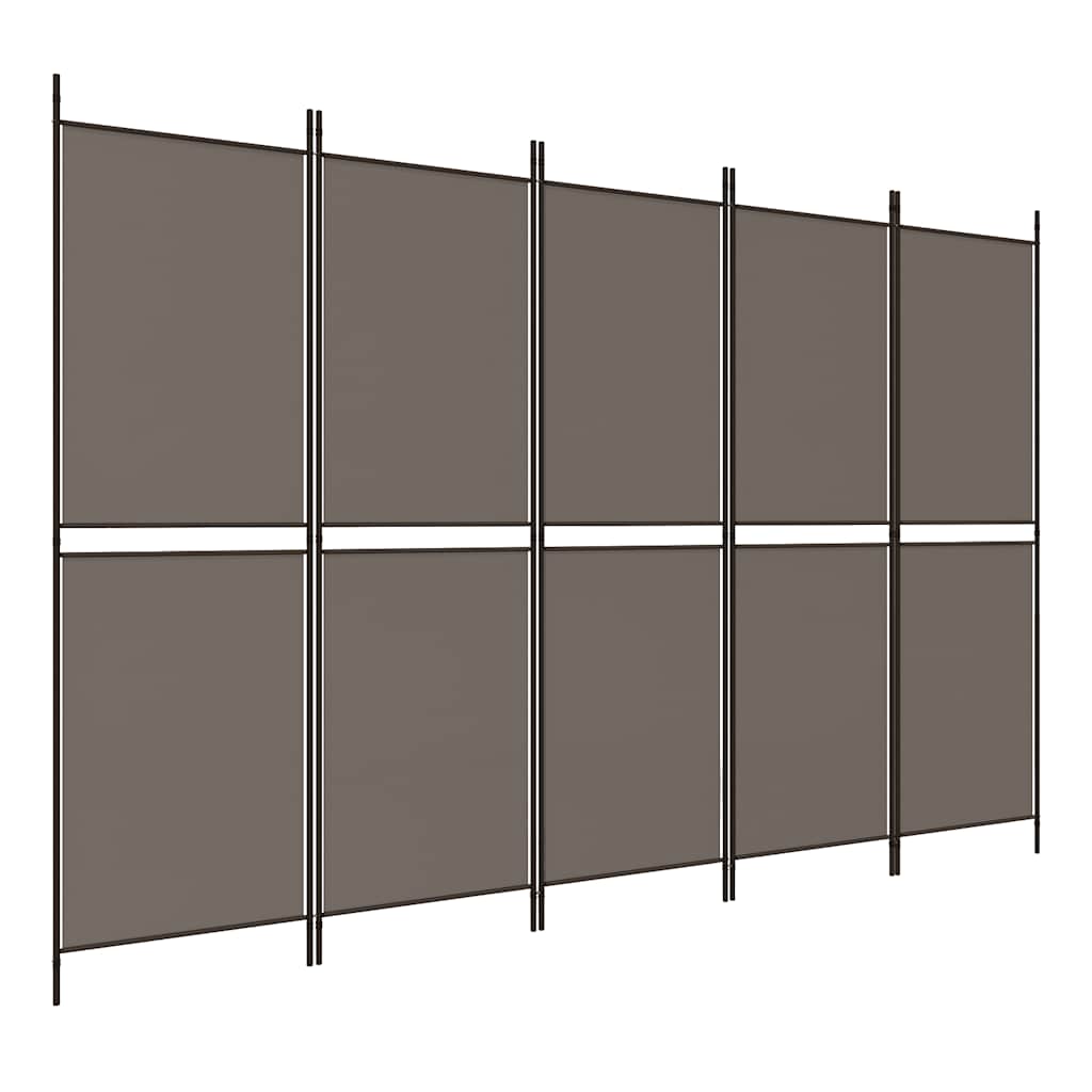 5-panels rumdeler 250x180 cm stof antracitgrå