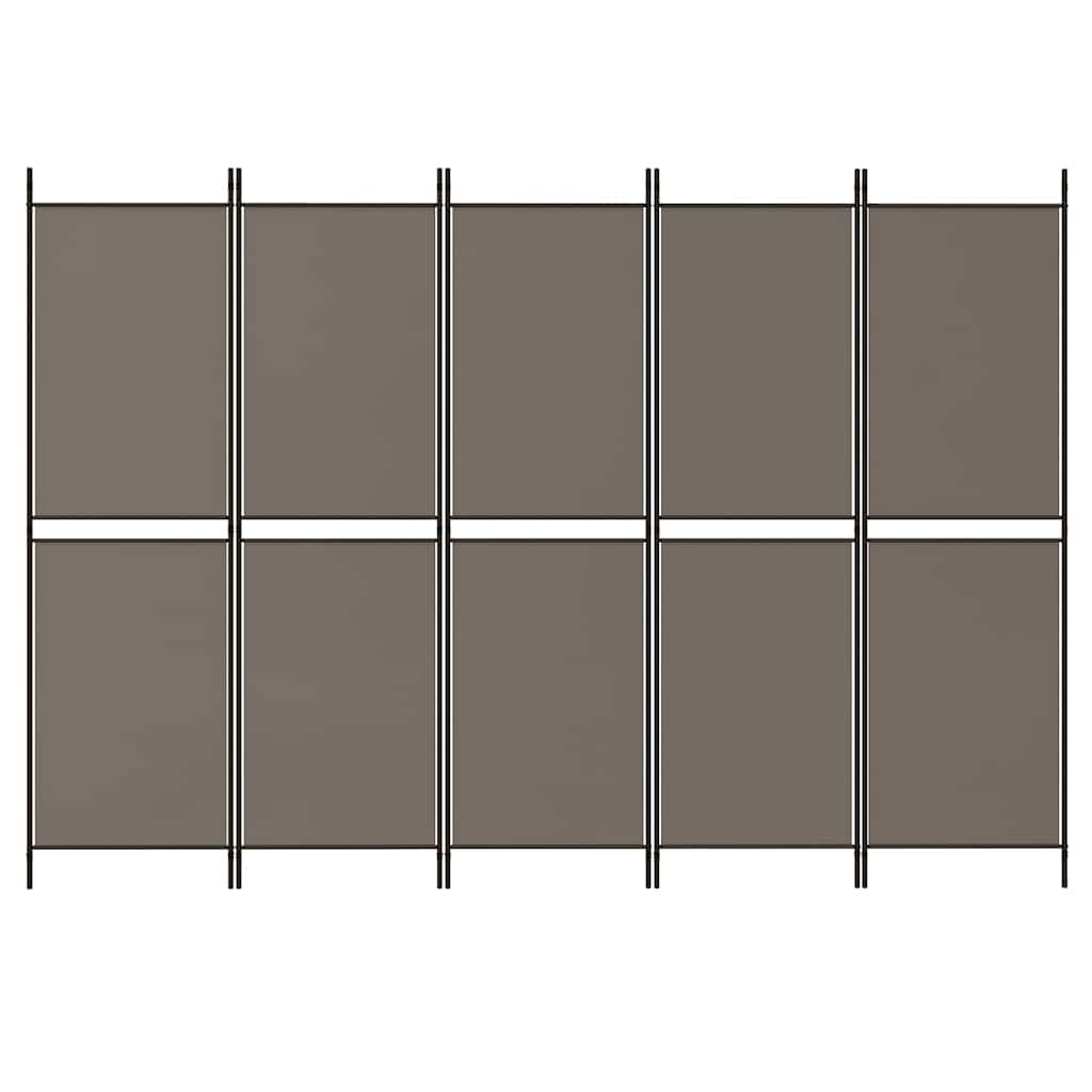 5-panels rumdeler 250x180 cm stof antracitgrå