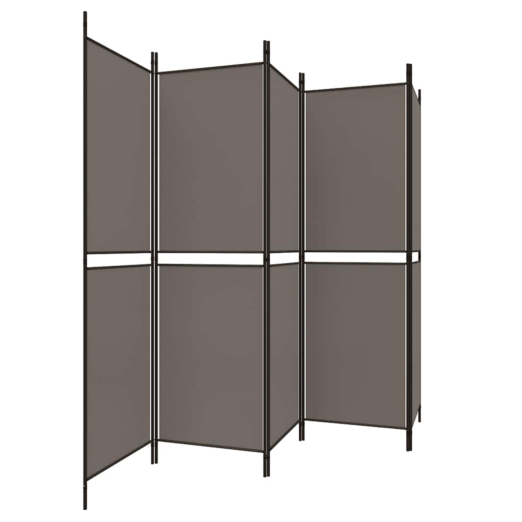 5-panels rumdeler 250x180 cm stof antracitgrå