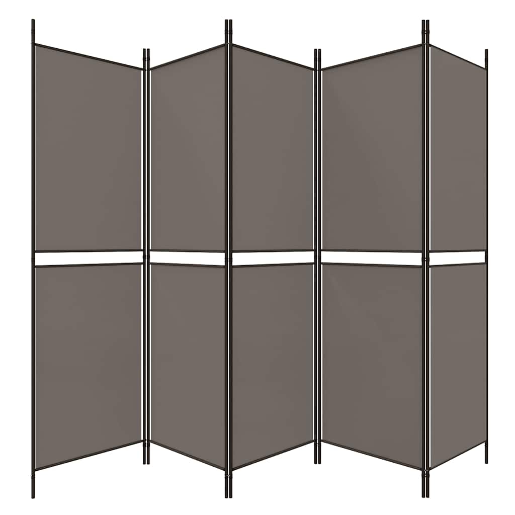5-panels rumdeler 250x180 cm stof antracitgrå