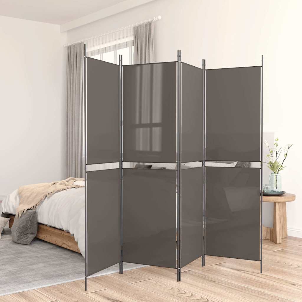 5-panels rumdeler 250x180 cm stof antracitgrå
