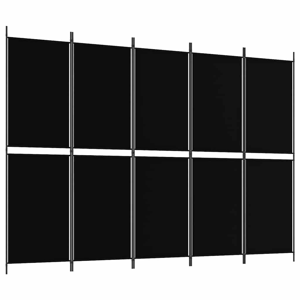 5-panels rumdeler 250x180 cm stof sort