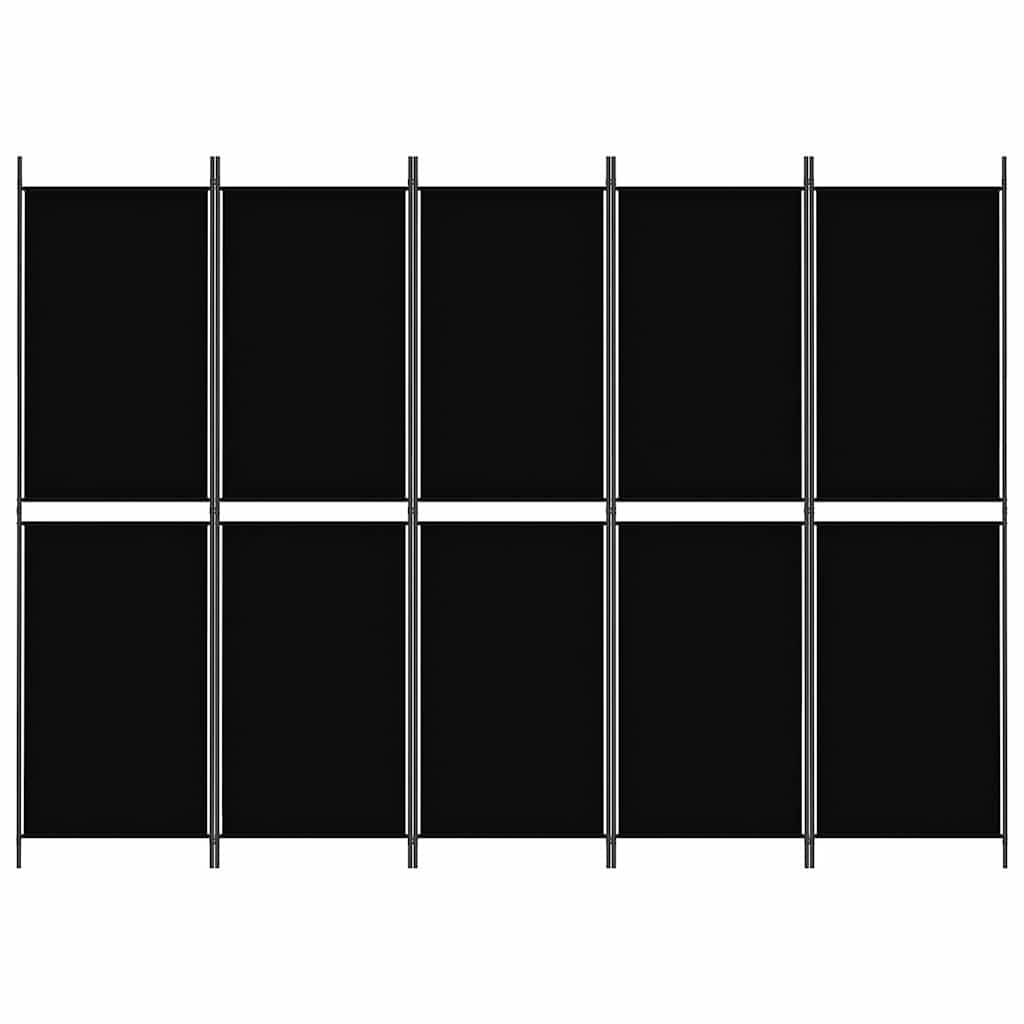 5-panels rumdeler 250x180 cm stof sort