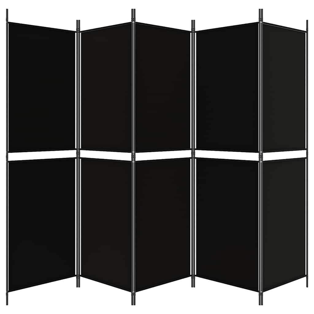5-panels rumdeler 250x180 cm stof sort