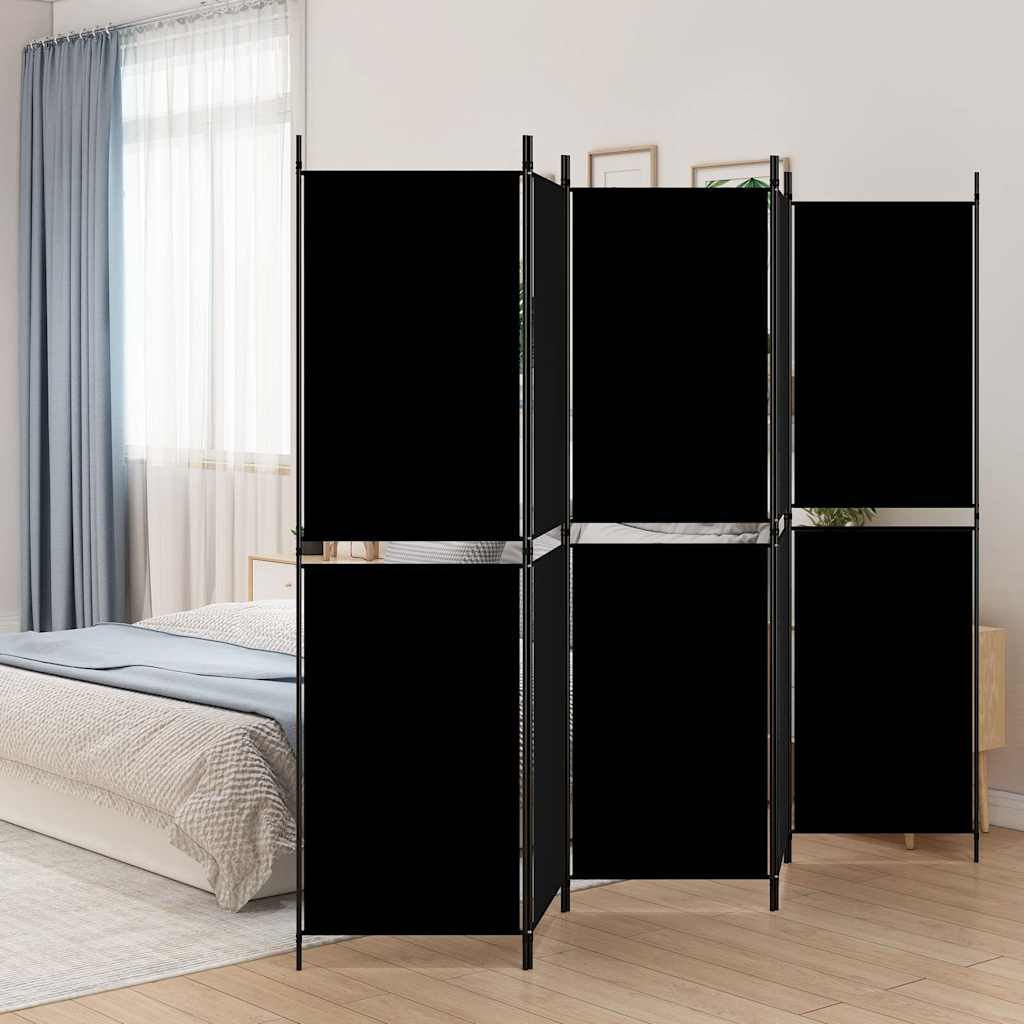 5-panels rumdeler 250x180 cm stof sort