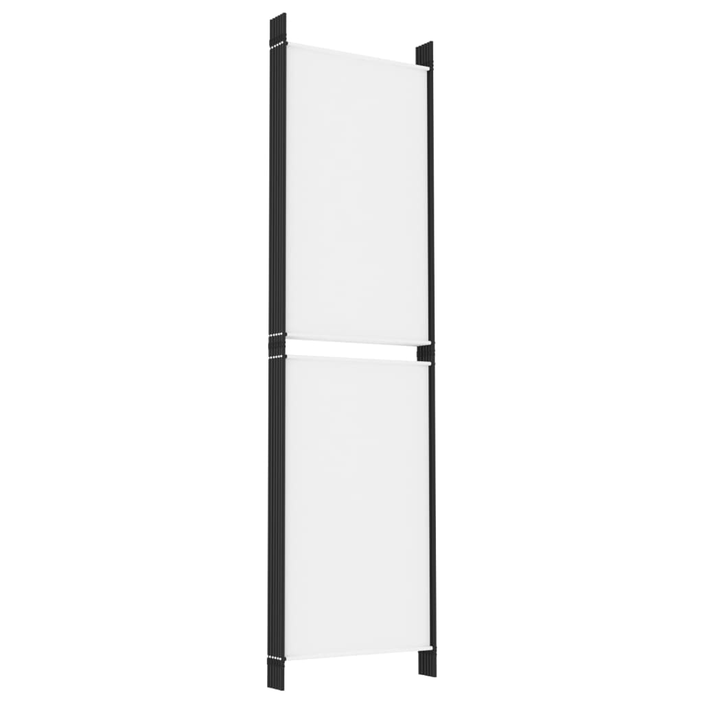 6-panels rumdeler 300x180 cm stof hvid