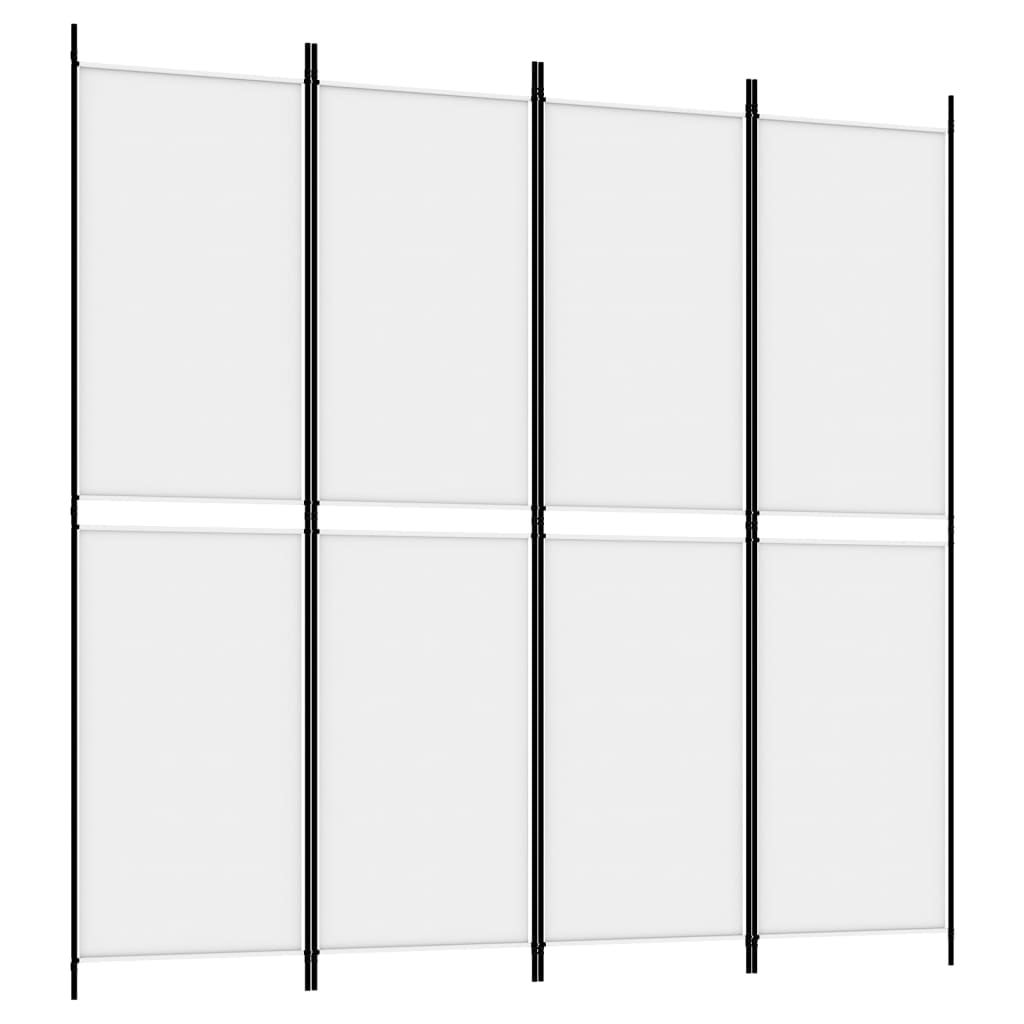 4-panels rumdeler 200x200 cm stof hvid