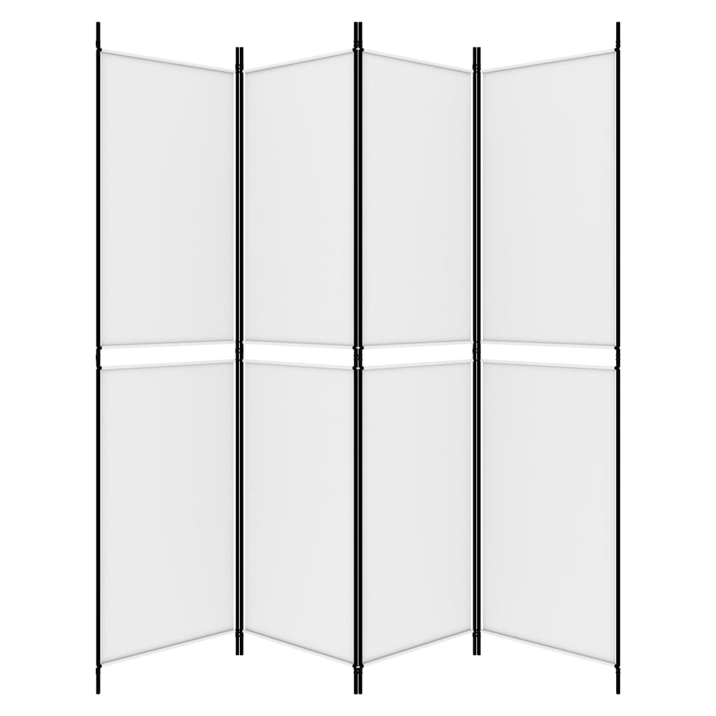 4-panels rumdeler 200x200 cm stof hvid
