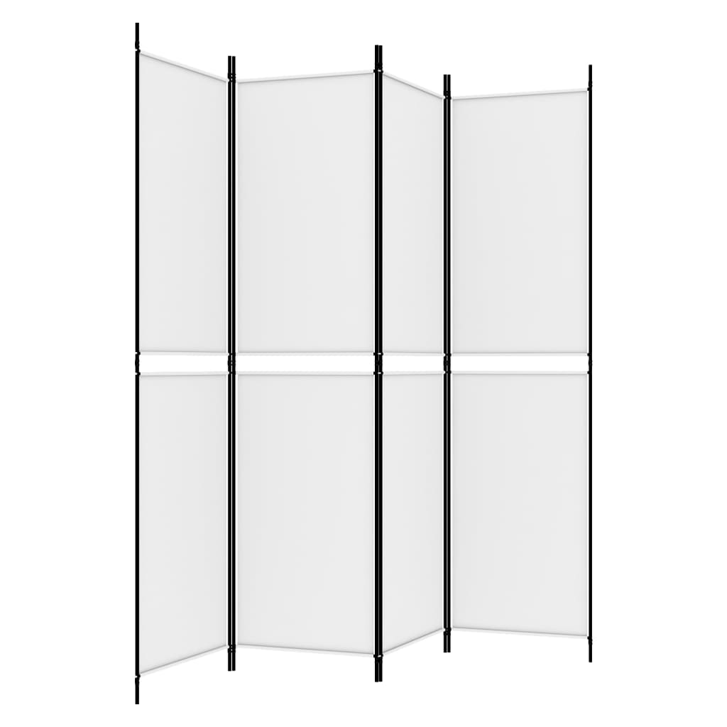 4-panels rumdeler 200x200 cm stof hvid