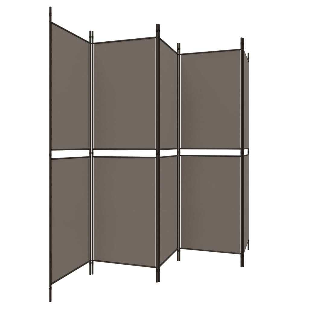 5-panels rumdeler 250x200 cm stof antracitgrå