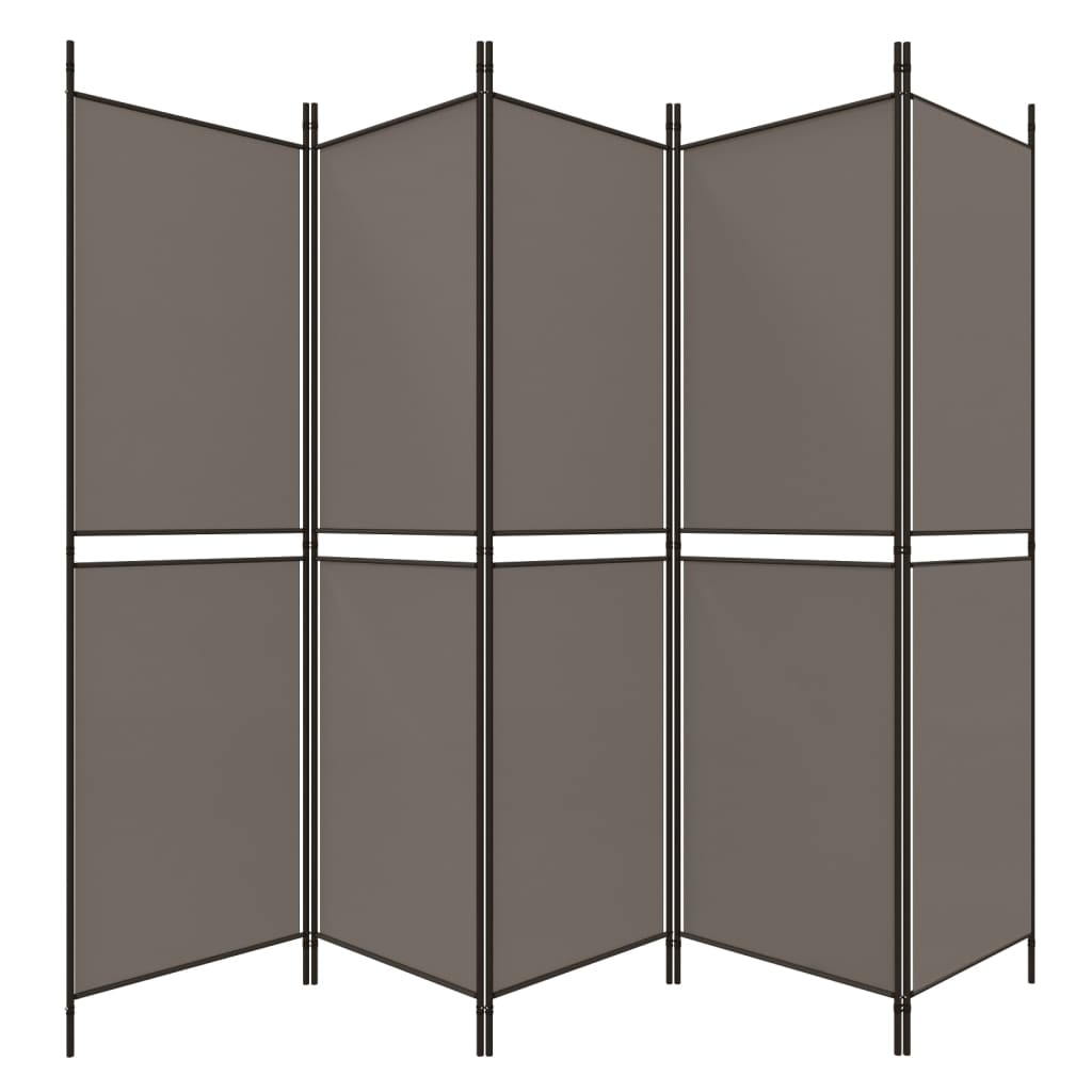 5-panels rumdeler 250x200 cm stof antracitgrå