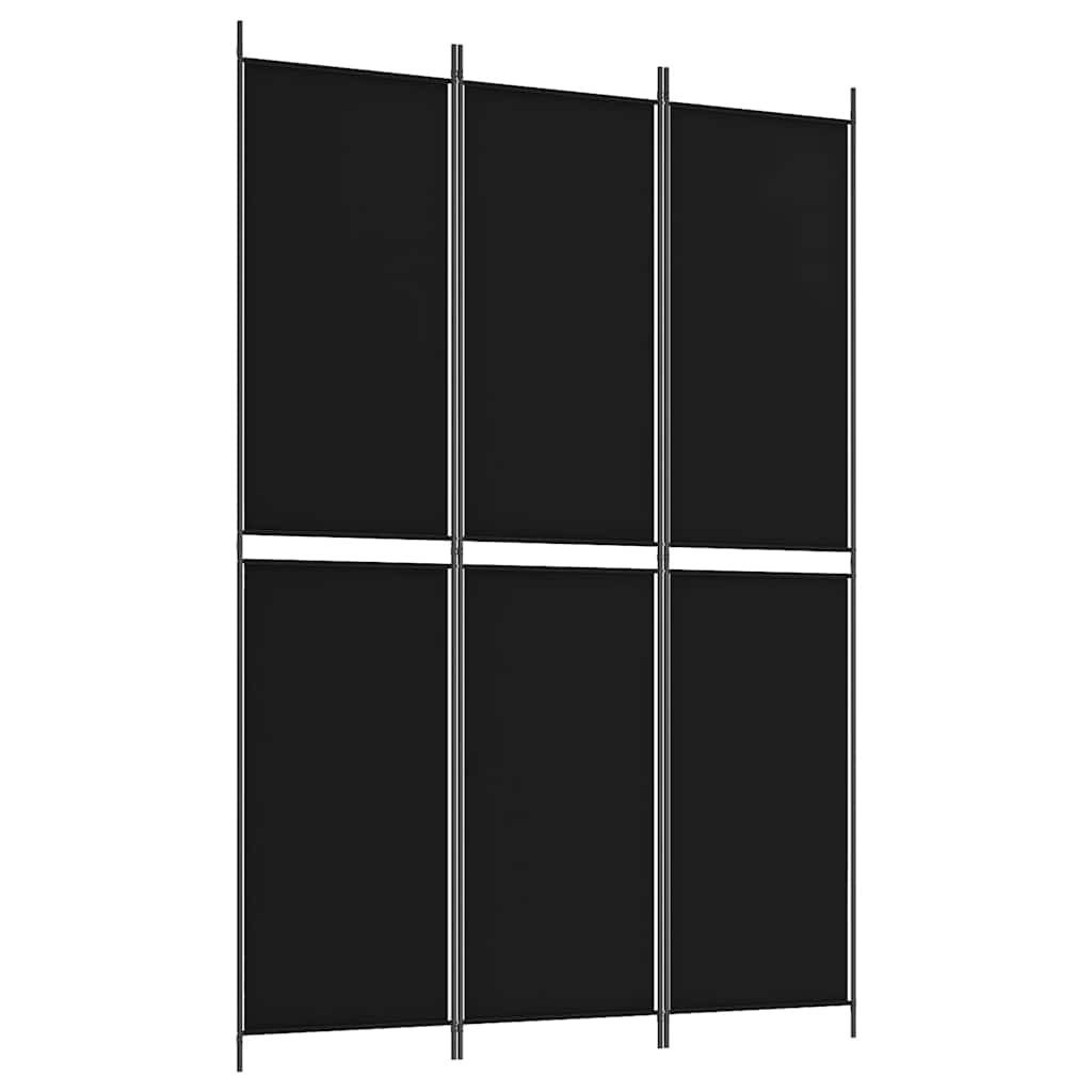 3-panels rumdeler 150x220 cm stof sort