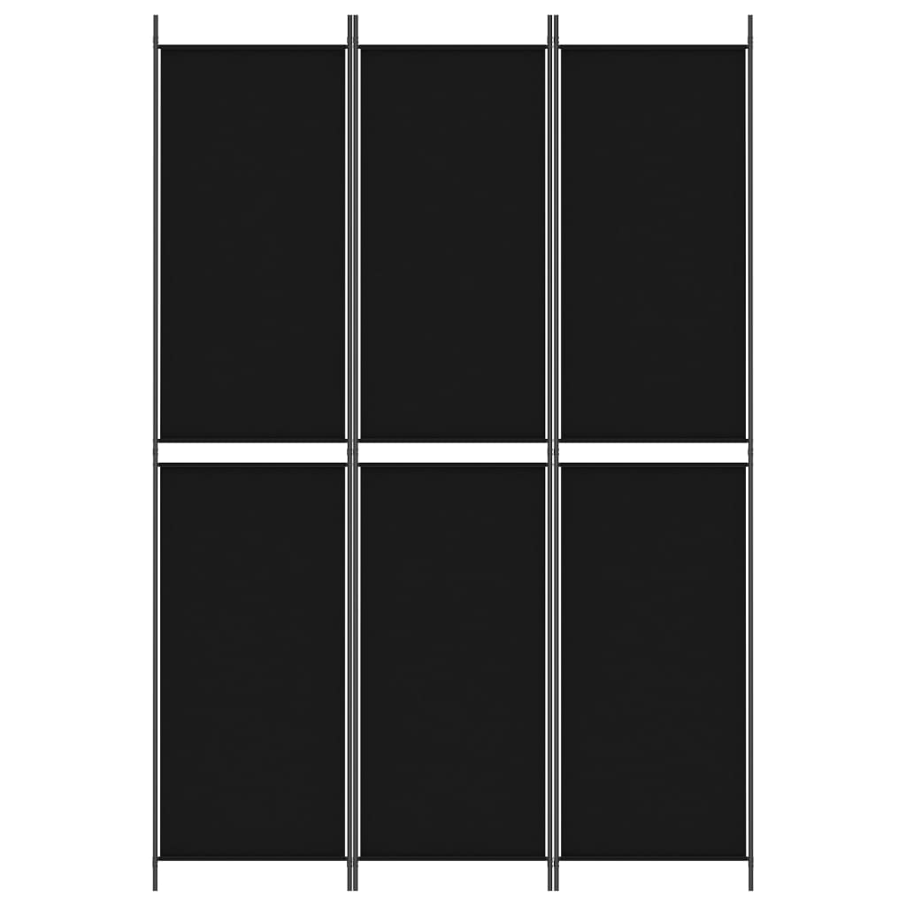 3-panels rumdeler 150x220 cm stof sort