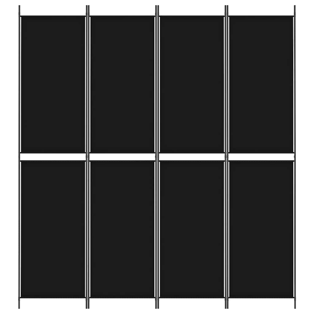 4-panels rumdeler 200x220 cm stof sort
