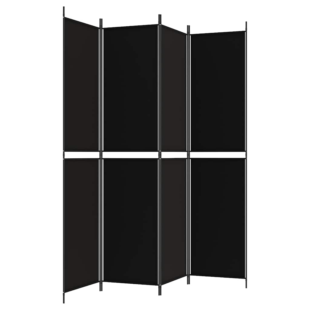 4-panels rumdeler 200x220 cm stof sort