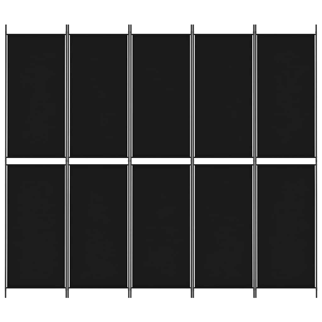 5-panels rumdeler 250x220 cm stof sort
