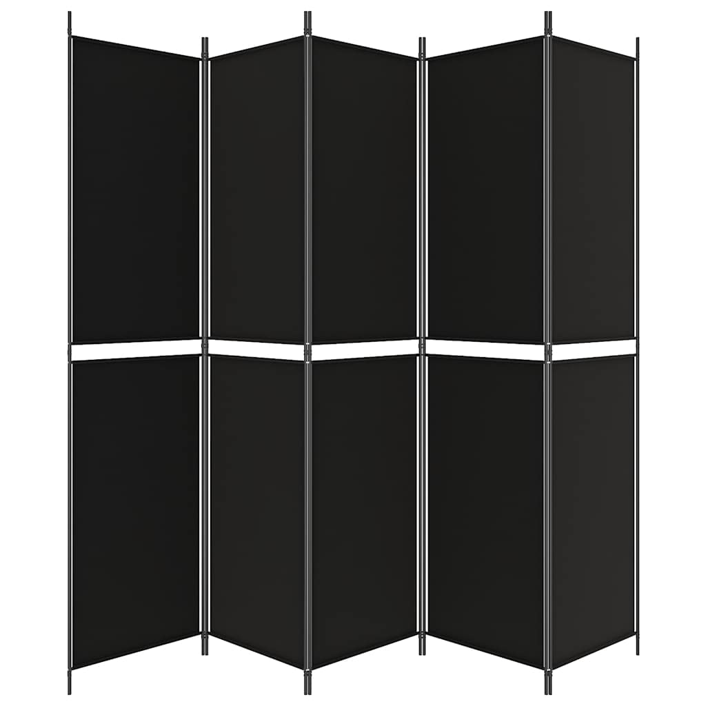 5-panels rumdeler 250x220 cm stof sort