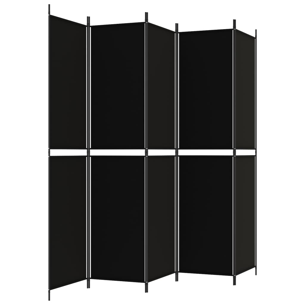 5-panels rumdeler 250x220 cm stof sort