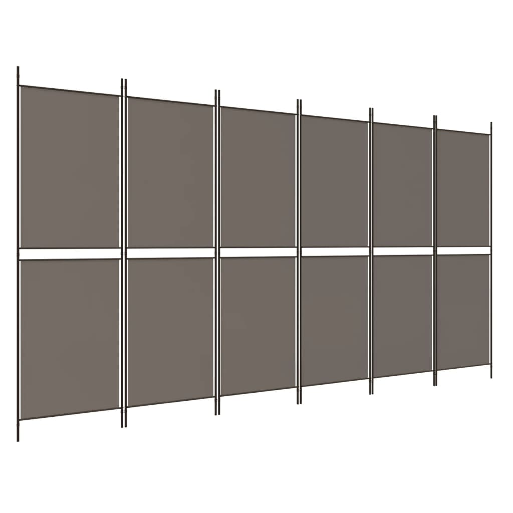 6-panels rumdeler 300x220 cm stof antracitgrå