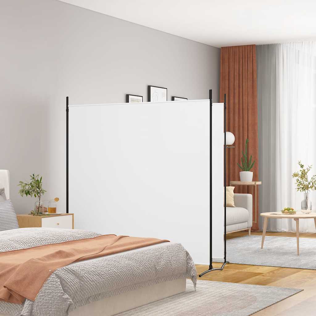 2-Panels Rumdeler Stof Hvid - 2 / 348 x 180 cm