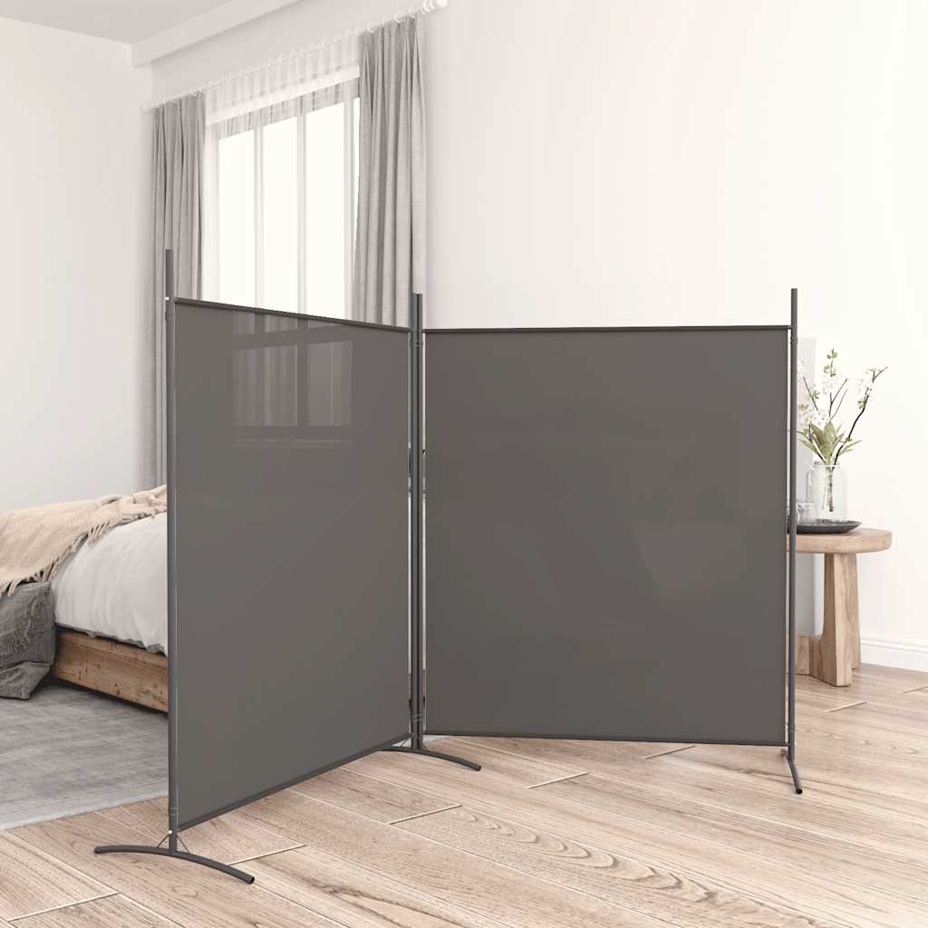 2-Panels Rumdeler Stof Antracitgrå - 2 / 348 x 180 cm