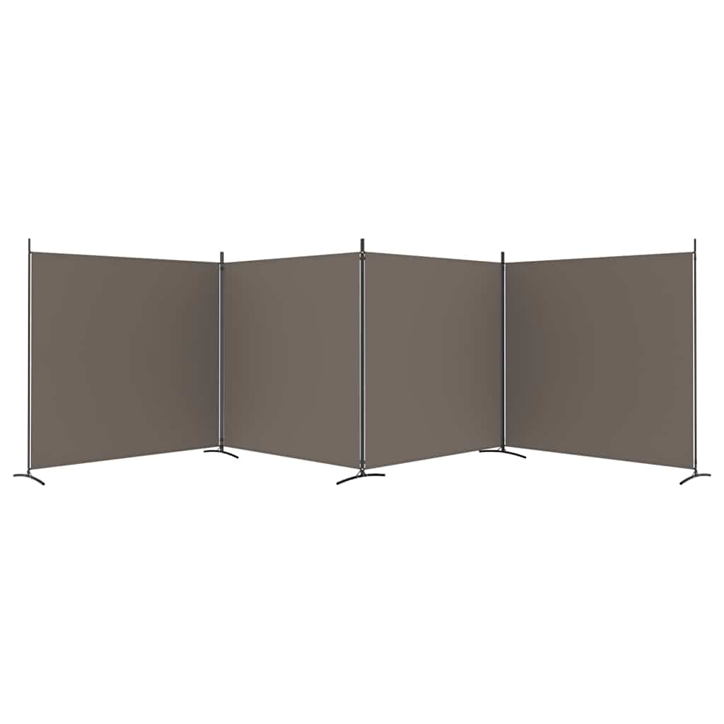 4-panels rumdeler 698x180 cm stof antracitgrå