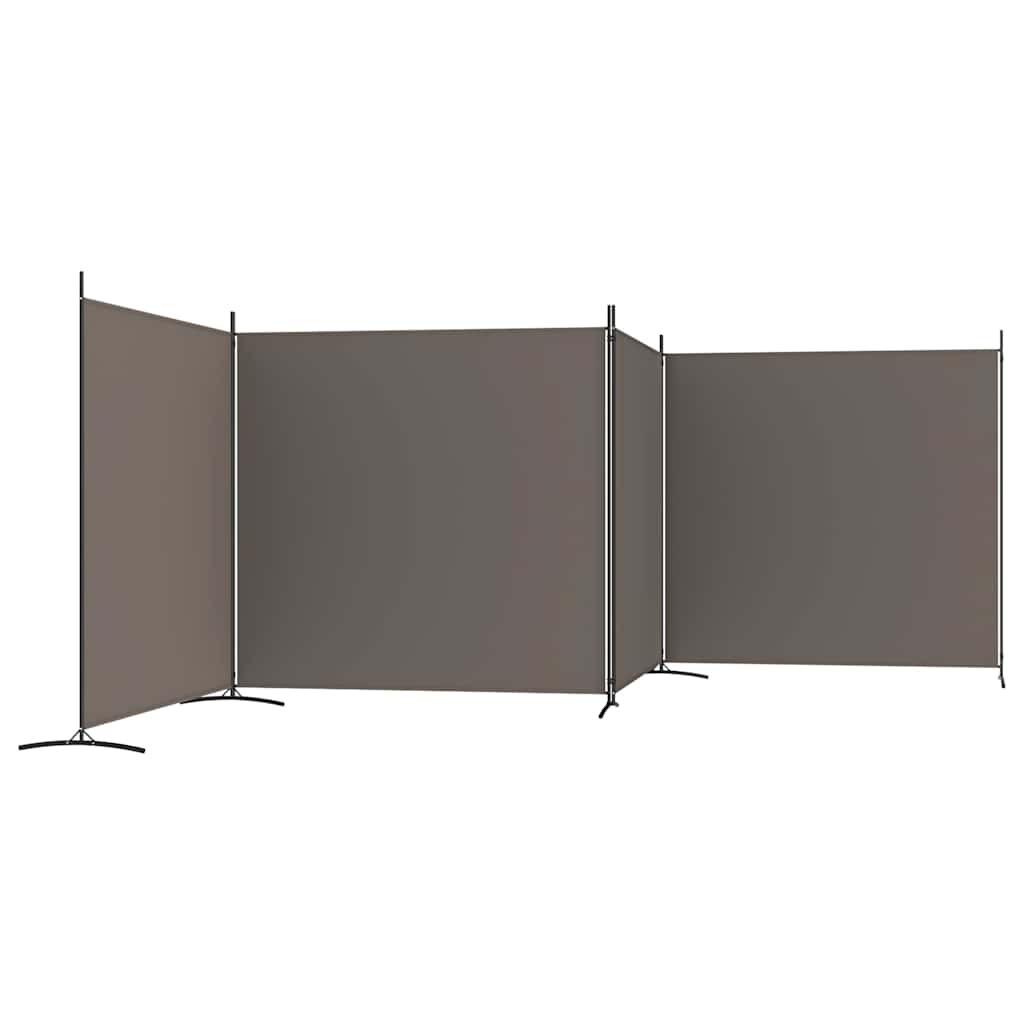 4-panels rumdeler 698x180 cm stof antracitgrå
