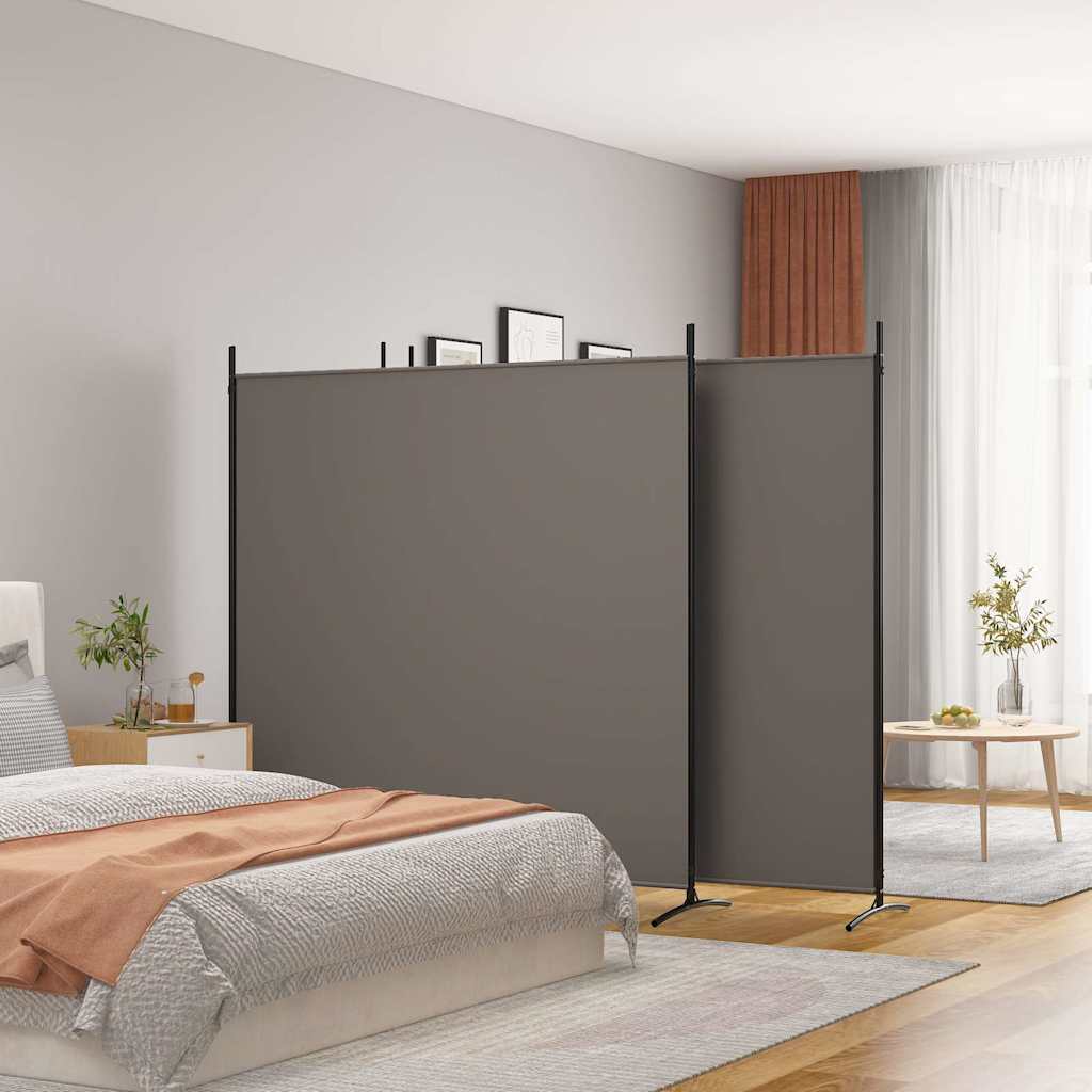 4-panels rumdeler 698x180 cm stof antracitgrå