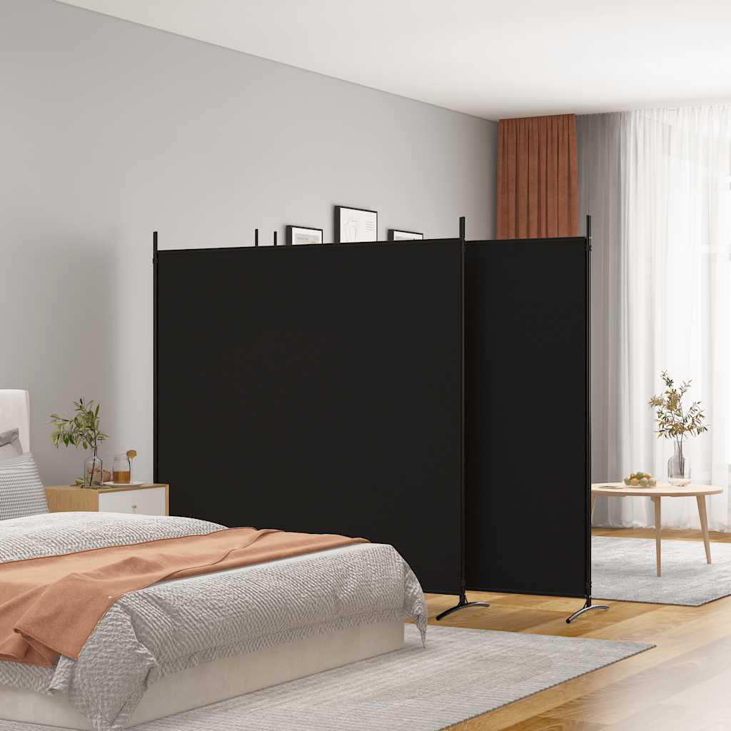 4-panels rumdeler 698x180 cm stof sort