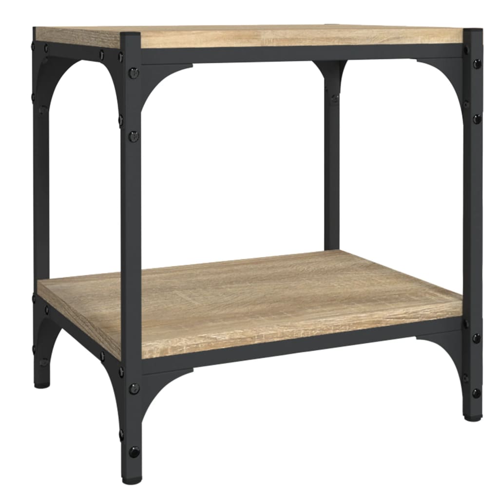 tv-bord 40x33x41 cm konstrueret træ og stål sonoma-eg