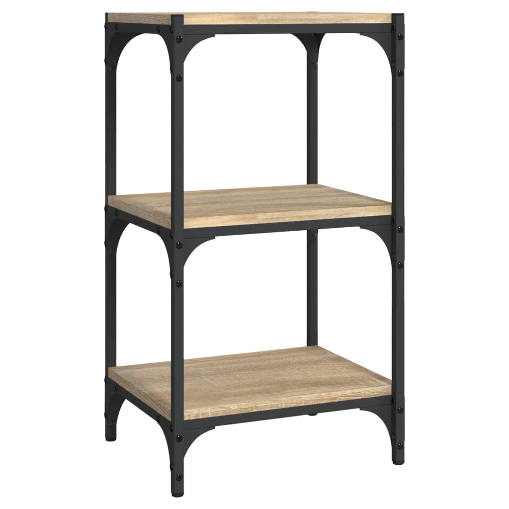 bogreol 40x33x70,5 cm konstrueret træ og stål sonoma-eg