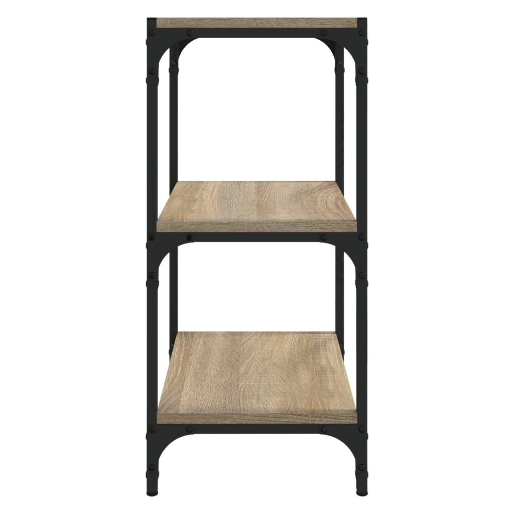 bogreol 40x33x70,5 cm konstrueret træ og stål sonoma-eg